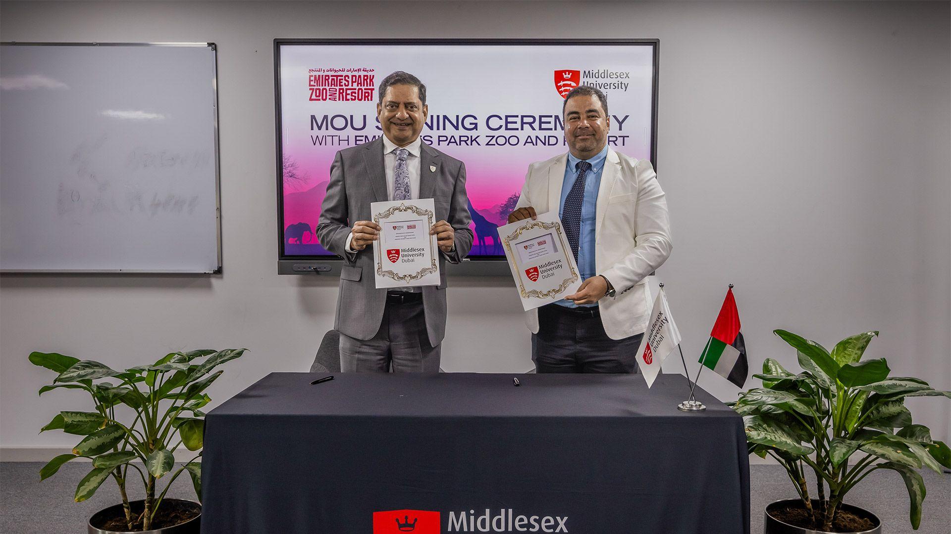 Middlesex University (MDX) Dubai is excited to announce the signing of a Memorandum of Understanding (MoU) with Emirates Park Zoo & Resort (EPZR) on 2 July 2024