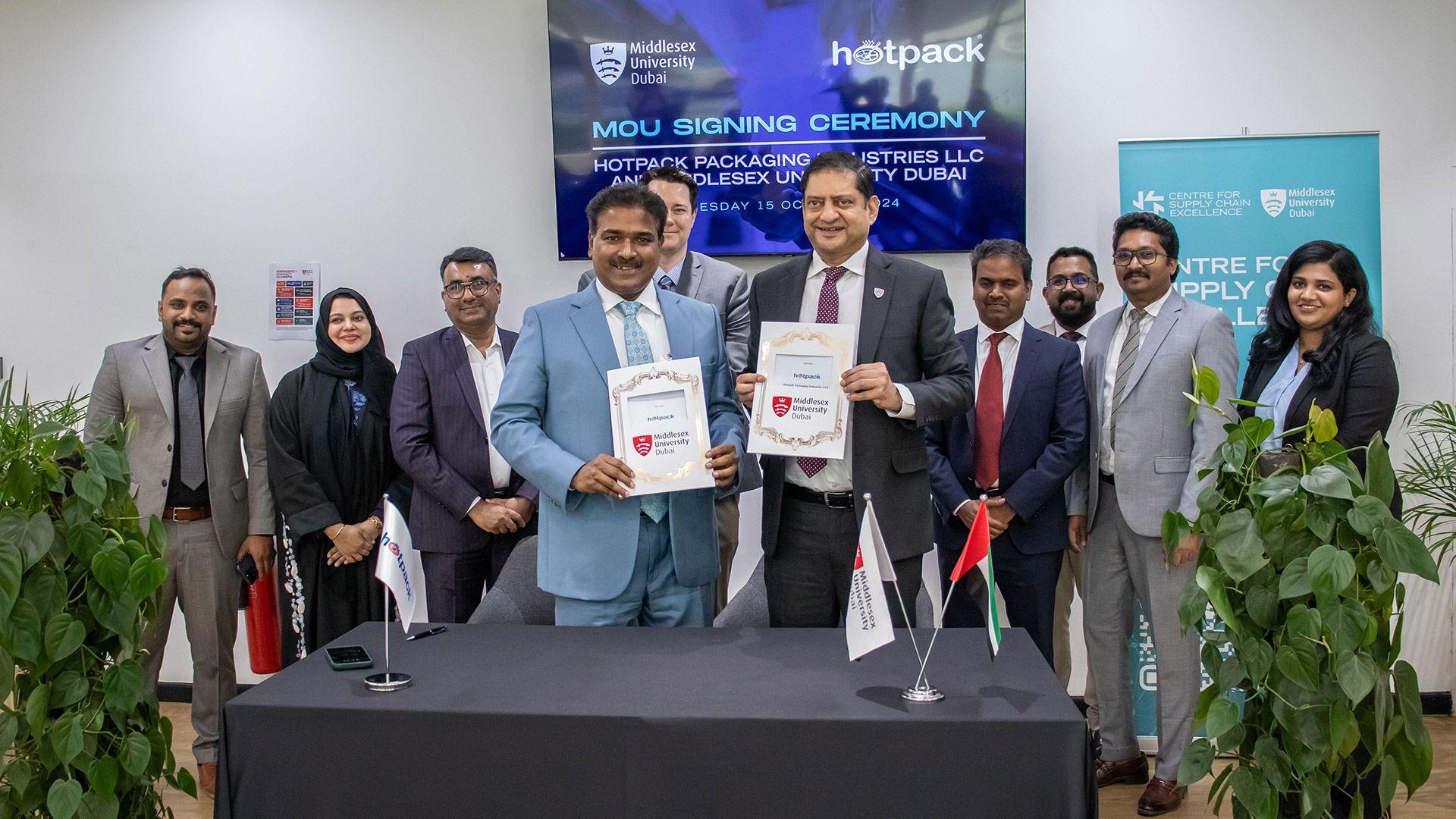 Middlesex University (MDX) Dubai have strengthened their industry connections after signing a Memorandum of Understanding (MoU) agreement with Hotpack Global, a UAE-based leader in packaging products.