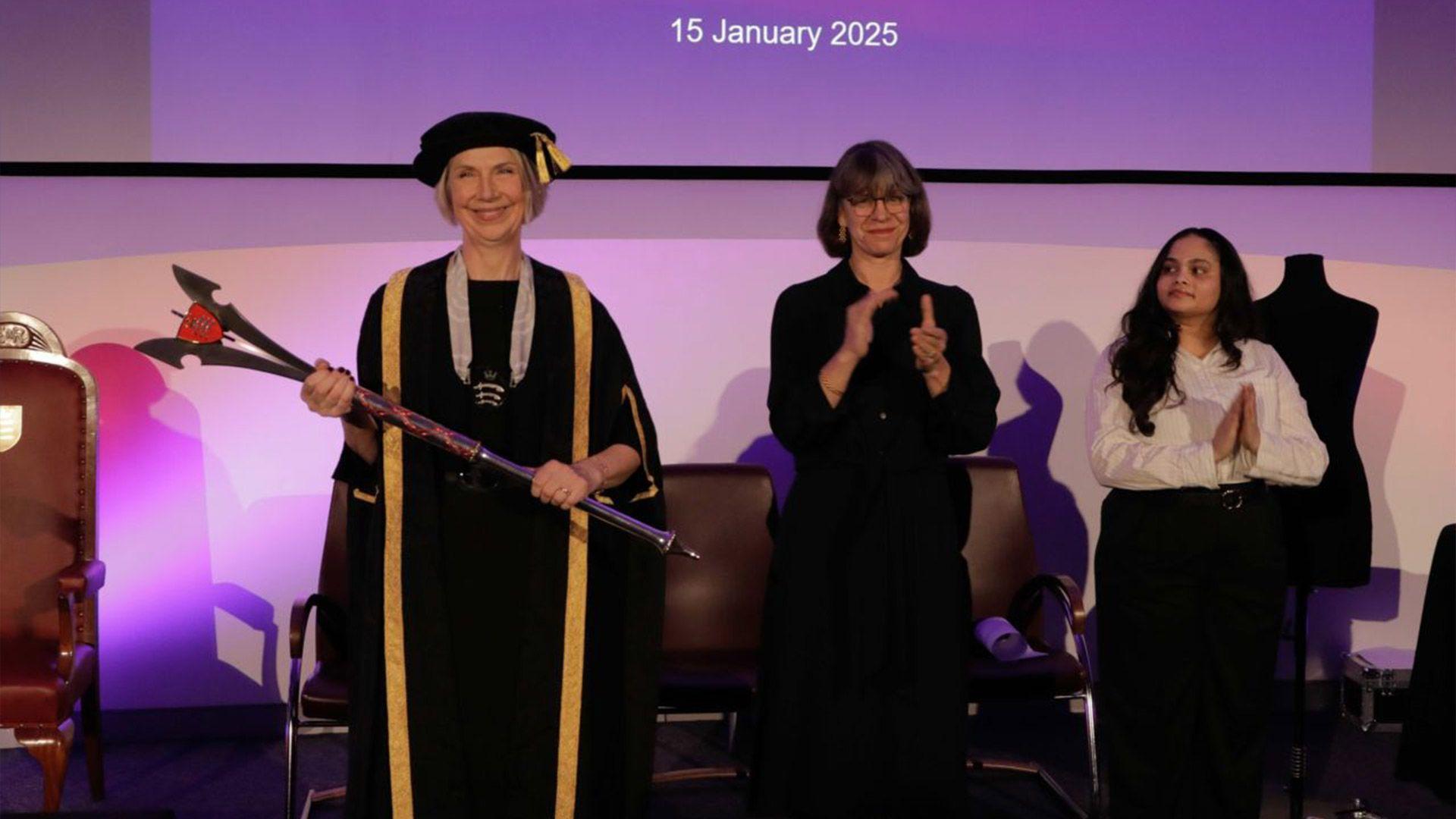 On 15 January 2025, the global Middlesex University community came together to celebrate the inauguration of our Vice-Chancellor Professor Shân Wareing at our home campus in London.